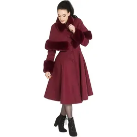 Hell Bunny Vintage Mantel - Capulet Coat Dunkelrot S - rot - S