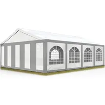 TOOLPORT Partyzelte 5 x 8 m inkl. 4 Seitenteile Grau/Weiß