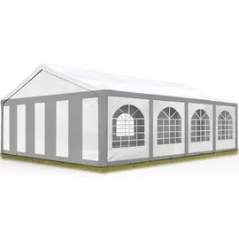 TOOLPORT Partyzelte 5 x 8 m inkl. 4 Seitenteile Grau/Weiß