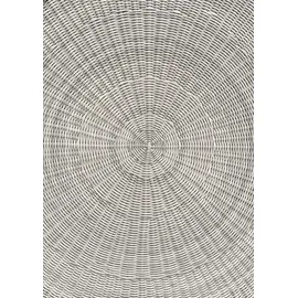 Destiny Drehteller Vintage Weiß Lazy Susann Drehtisch Polyrattan Glas für Luna Tisch - Ohne Tisch - - Weiß