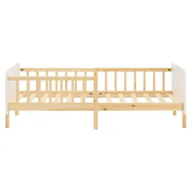 Homestyle4u Kinderbett 2604 90 x 200 cm Kiefer massiv weiß