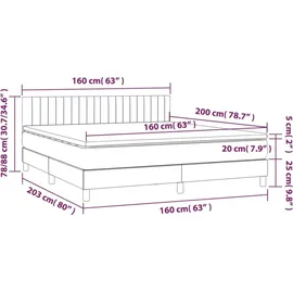 vidaXL Boxspringbett 160 x 200 cm Schwarz