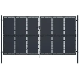 vidaXL Gartentor 400 x 175 cm Stahl Anthrazit