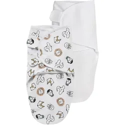 Meyco Baby 2er-Pack Pucktuch SwaddleMeyco 1.0 TOG Größe S/M, weiss, S