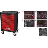 KS Tools Werkstattwagen ECOline mit 7 Schubladen und 515 Premium-Werkzeugen, schwarz-rot