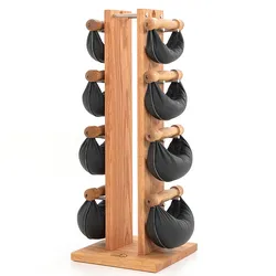 NOHrD Swing Turm Eiche - Hanteln aus Vollholz und Leder