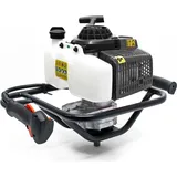 Wiltec Erdlochbohrer 2,2kW 3 PS 63 ccm Benzinmotor, Erdbohrer mit 2 Takt Motor, Pfahlbohrer Motorerdbohrer für saubere Bohrungen