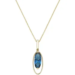 Luigi Merano Kette Anhänger mit Blautopas, Gold 375 Ketten   Blau 