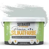 SEEBAUER diy Silikatfarbe Hellgrau 2,5L für Innen (No. 216 Mountain Slate) Atmungsaktive Mineralfarbe für Allergiker - Abwaschbare Wandfarbe - Grautöne hohe Deckkraft