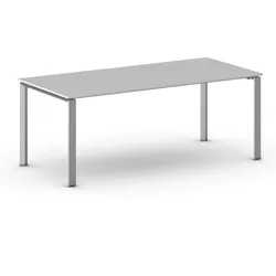 Konferenztisch, Besprechungstisch PRIMO INFINITY 200x90 cm, grau, graues Fußgestell