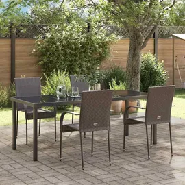 vidaXL Garten Essgruppe 5-tlg. Braun