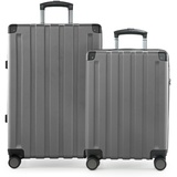 Hauptstadtkoffer Q-Damm - 2er Kofferset, Trolley-Set, TSA, Rollkoffer, Reisekoffer, (S & M), Silber