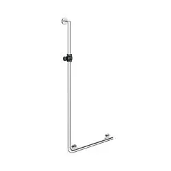 Hewi System 900 Winkelgriff mit Brausehalter 900.33.2024092 1250 x 450 mm, Brausehalter Anthrazitgrau, Ausführung links