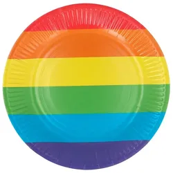 8 Teller Regenbogen bunt