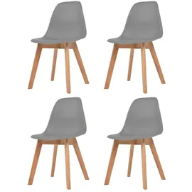 vidaXL Esszimmerstühle 4 Stk. Grau Kunststoff
