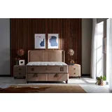 Bambi Pointhome Bambi Boxspringbett Set 140 x 200 H3, Clima Naturel, Doppelseitige Bett, 1 x Matratze, 2 x Bettkasten, 1 x Bettkopfteil - Beige