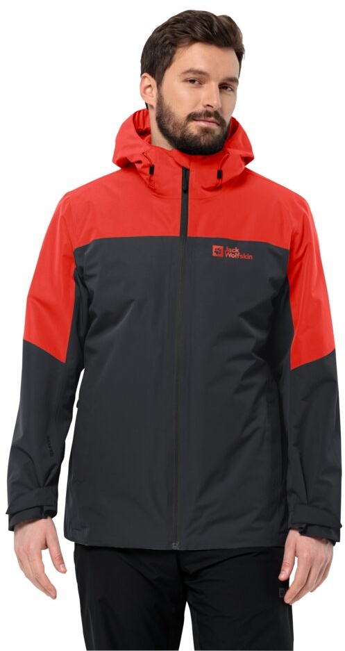 Jack Wolfskin Winterjacke Glaabach 3in1 (wasserdicht, winddicht, mit Fleece-Innenjacke) rot Herren