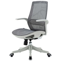 SIHOO Bürostuhl Schreibtischstuhl, ergonomische S-f√∂rmige Rückenlehne, Taillenstütze hochklappbare Armlehne grau