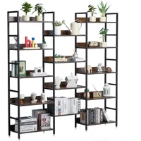 Vevor Bücherregal aus Metall, 14-stöckiges rechteckiges Industrie-Bücherregal, großes rustikales Aufbewahrungsregal mit offenen Regalen, freistehendes Ausstellungsregal Lagerregal, für Wohnzimmer