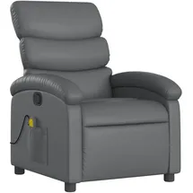 vidaXL Massagesessel mit verstellbarer Rückenlehne Kunstleder 92 x 99,5 x 0 cm Grau