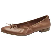 TAMARIS Damen, Ballerina Leder flach, braun, 40 EU