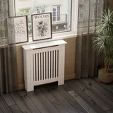 Hago Heizkörperverkleidung Holz 78x19x82cm Weiß Landhaus