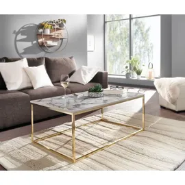 FineBuy Allie Weiß/Gold MDF 100 x 60 x 40 cm
