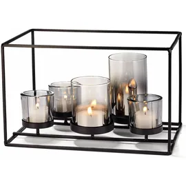 philippi Windlicht York Glas Schwarz