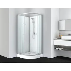 Komplettdusche SANOTECHNIK "Komplettduschkabine OCEAN", weiß (silber matt), B:80cm H:203cm T:80cm, Duschkabinen, Höhe: 203cm