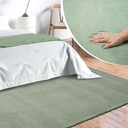 Teppich MERINOS "Loft 37, Kunstfellteppich", grün, B:240cm H:16mm L:340cm, Polyester, Teppiche, weich und kuschelig, Fell Haptik, Anti-Rutsch-Unterseite