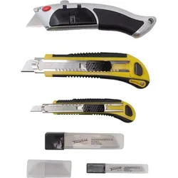 TrendLine Messer-Set Messer-Set Allzweckmesser Trapezklingenmesser Trapez-Ersatzklingen - Mit 15 Ersatzklingen