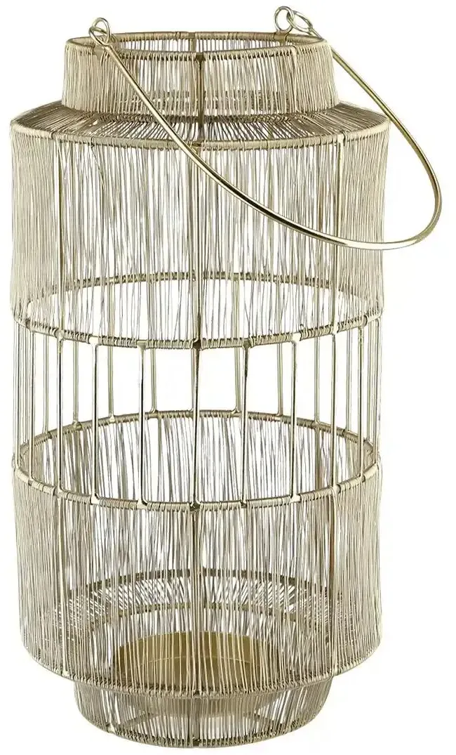 Laterne   , gold , Stahl , Maße (cm): H: 30  Ø: 16