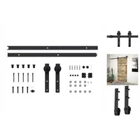 vidaXL Schiebetürbeschlag-Set 183 cm Stahl Schwarz