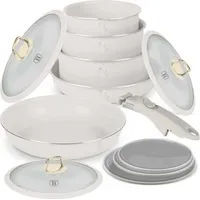 Berlinger Haus Kochtopfset BH-8247 Titan Kremfarben 12 Teile - Creme