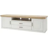 maison bleue Xanten Lowboard 198x63x52 cm Weiß MDF, Spanplatte, Melamin, Holzwerkstoff