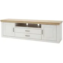 maison bleue Xanten Lowboard 198x63x52 cm Weiß MDF, Spanplatte, Melamin, Holzwerkstoff
