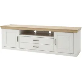 maison bleue Xanten Lowboard 198x63x52 cm Weiß MDF, Spanplatte, Melamin, Holzwerkstoff