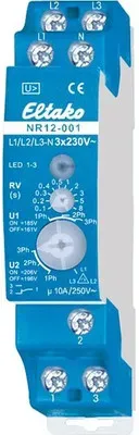 Phasenwächter 250V AC 230V min.Rück=0,1s max.Rück=8s