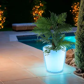 Tectake tectake® Leuchtzylinder Luminous Curve Cooler als Sektkühler mit LED-Beleuchtung, 12 W 38 x 40 cm, inkl. Erdspieß