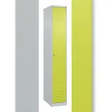 C+P Spind Classic PLUS, 1 Abteil, HxBxT 185x30x50cm, Zylinderschloss, Hellgrau/Clowngrün von PROREGAL