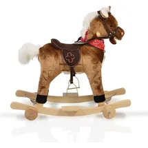 Moni Schaukelpferd Plüsch ChipperWJ-302, Sound, Kufen und klappbaren Rollen