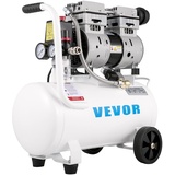 VEVOR Druckluft Kompressor 25L, 750W Silent Flüsterkompressor mit 60 dB, Ölfrei Luftkompressor 165L/min Abgasvolumen 220V mit Eingebautem Abluftventilator