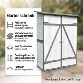 MuCoLa Gartenhaus 1,4 x 1,4 m Weiß/Grau
