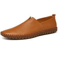 Einfarbige Lederschuhe Für Herren Business-Schuhe Aus Leder Mit Weicher Sohle Atmungsaktive Slipper,Farbe: Braun ,Größe:49
