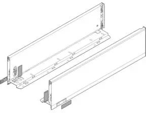 Blum LEGRABOX Zarge, Höhe K 128,5 mm, NL 350 mm, links/rechts, für LEGRABOX pure, oriongrau matt