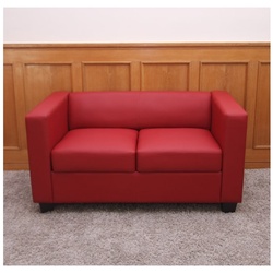 2er Sofa Lille ~ Leder, rot
