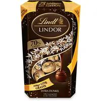 Lindt Schokolade LINDOR 70% Kugeln | 375 g | Ca. 25 Kugeln Edelbitterschokolade mit 70% Kakao mit dunkler zartschmelzender Füllung | Pralinengeschenk | Schokoladengeschenk