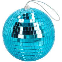 Boland - Glänzende Discokugel, Durchmesser ca. 15 cm, Disco Fever, Hängedeko, Dekoration für Party oder Silvester, Hellblau