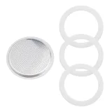 Feegow Kaffeefilter-Zubehör: Aluminiumfilter und Silikondichtungen für Espressokocher (12 Tassen)