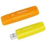 Espeon 2 Stück, 64 GB, USB 3.1, USB-Stick, Gummischalenschutz, Farbe: Vibrant - Orange, Gelb